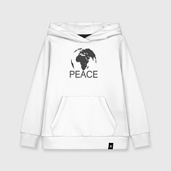 Толстовка детская хлопковая Peace the world, цвет: белый