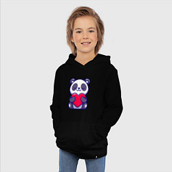 Толстовка детская хлопковая Панда и сердечко, цвет: черный — фото 2