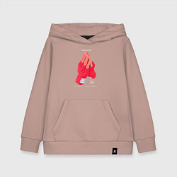 Толстовка детская хлопковая Бокс фокус победа, цвет: пыльно-розовый