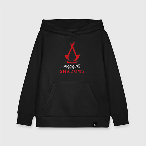 Детская толстовка-худи Assassins creed shadows logo / Черный – фото 1