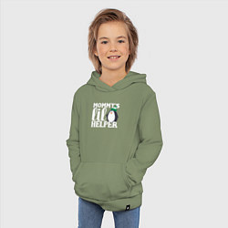Толстовка детская хлопковая Маленький мамин помощник, цвет: авокадо — фото 2