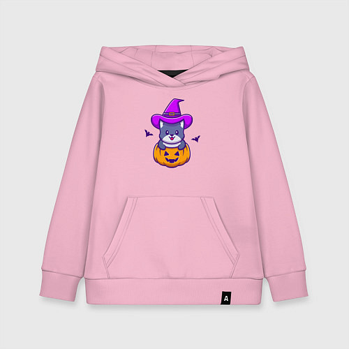 Детская толстовка-худи Kitty halloween / Светло-розовый – фото 1
