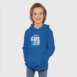 Толстовка детская хлопковая Бегаю как девчонка, цвет: синий — фото 2