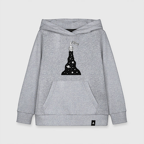 Детская толстовка-худи Художник космонавт / Меланж – фото 1