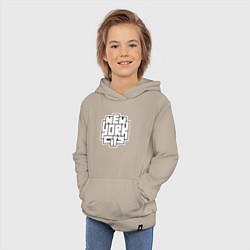 Толстовка детская хлопковая Нью-Йорк город, цвет: миндальный — фото 2