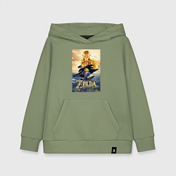Толстовка детская хлопковая Легенда о зельде, цвет: авокадо