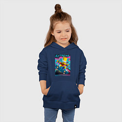 Толстовка детская хлопковая Барт Симпсон крутой скейтбордист, цвет: тёмно-синий — фото 2