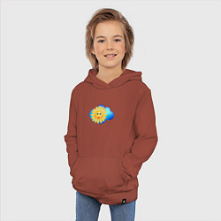 Толстовка детская хлопковая Веселое солнце, цвет: кирпичный — фото 2