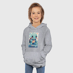 Толстовка детская хлопковая Покемон Сквиртл, цвет: меланж — фото 2