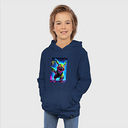 Толстовка детская хлопковая Pikachu - nightmare ai art fantasy, цвет: тёмно-синий — фото 2