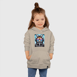 Толстовка детская хлопковая Urban fox - ai art, цвет: миндальный — фото 2