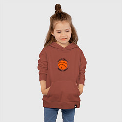 Толстовка детская хлопковая Эмблема баскетбольный мяч basketball, цвет: кирпичный — фото 2