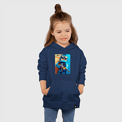 Толстовка детская хлопковая Counter Strike and Minecraft - collaboration, цвет: тёмно-синий — фото 2
