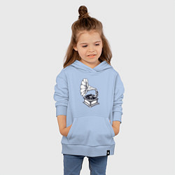 Толстовка детская хлопковая Звук пластинки, цвет: мягкое небо — фото 2
