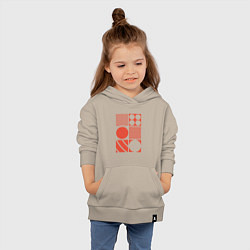 Толстовка детская хлопковая Красная абстракция, цвет: миндальный — фото 2