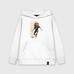 Толстовка детская хлопковая Львиный футбол, цвет: белый
