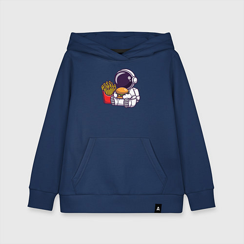 Детская толстовка-худи Голодный космонавт / Тёмно-синий – фото 1