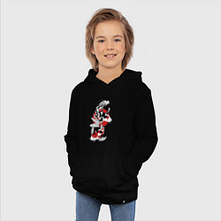 Толстовка детская хлопковая Карпы кои - японская графика, цвет: черный — фото 2