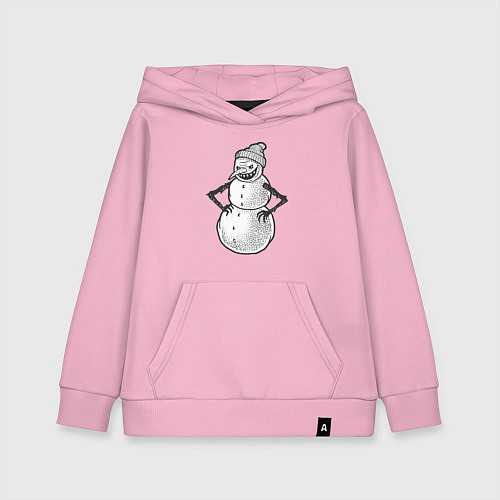 Детская толстовка-худи Злобный снеговик / Светло-розовый – фото 1