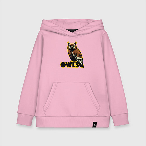 Детская толстовка-худи Owls / Светло-розовый – фото 1