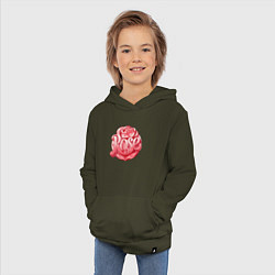Толстовка детская хлопковая Роза с надписью, цвет: хаки — фото 2