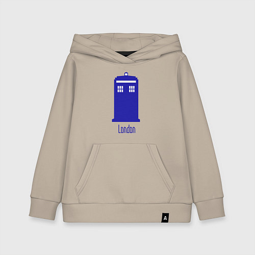 Детская толстовка-худи Tardis - London / Миндальный – фото 1