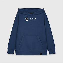 Толстовка детская хлопковая Zenless zone zero логотип, цвет: тёмно-синий