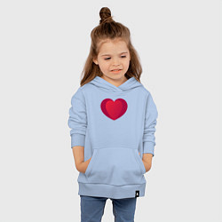 Толстовка детская хлопковая Красное сердце с тенью, цвет: мягкое небо — фото 2
