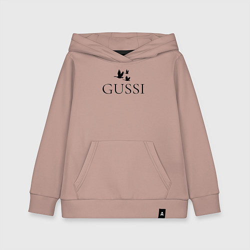 Детская толстовка-худи Гусси - летящие / Пыльно-розовый – фото 1