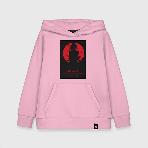 Детская толстовка-худи Тёмный дворецкий Себастьян Михаэлис боец / Светло-розовый – фото 1