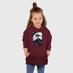 Толстовка детская хлопковая Тёмный дворецкий Сиэль Фантомхайв вороны, цвет: меланж-бордовый — фото 2