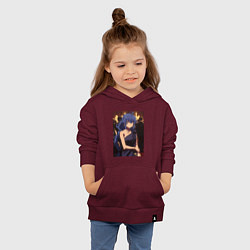 Толстовка детская хлопковая Реинкарнация безработного Рокси Мигурдия в платье, цвет: меланж-бордовый — фото 2