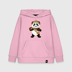 Толстовка детская хлопковая Веселая панда следопыт, цвет: светло-розовый