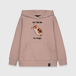 Толстовка детская хлопковая Обиженный котик - not talk to me am angry, цвет: пыльно-розовый