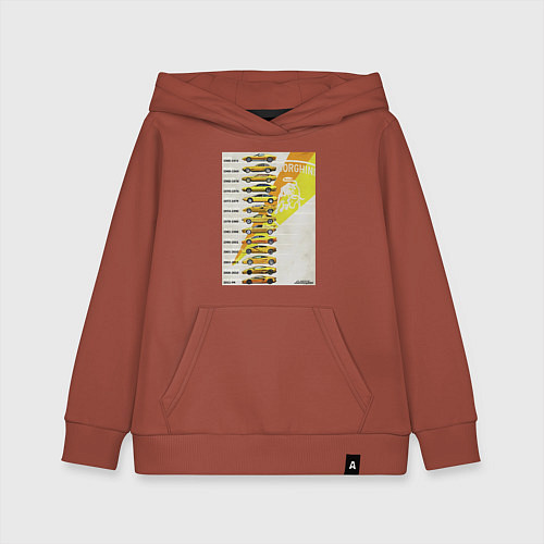 Детская толстовка-худи Lamborghini эволюция / Кирпичный – фото 1