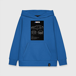 Толстовка детская хлопковая BMW M5 чертежи, цвет: синий