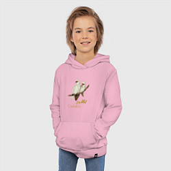 Толстовка детская хлопковая Какаду длинноклювый, цвет: светло-розовый — фото 2