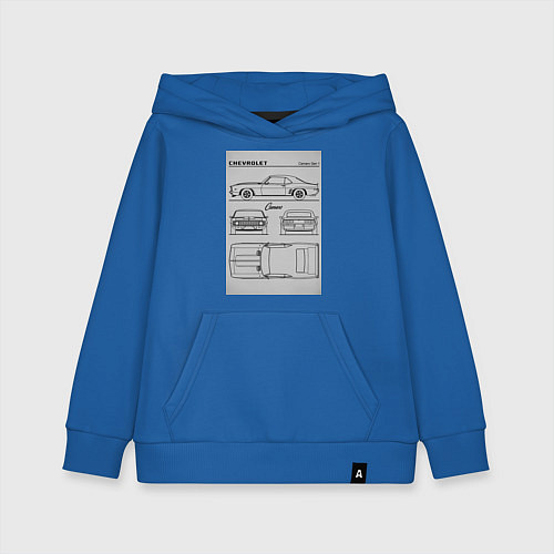 Детская толстовка-худи Chevrolet Camaro / Синий – фото 1