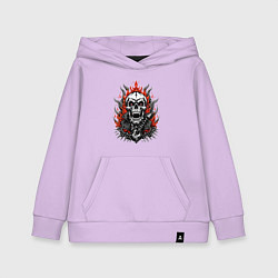 Толстовка детская хлопковая Рок музыкант череп, цвет: лаванда