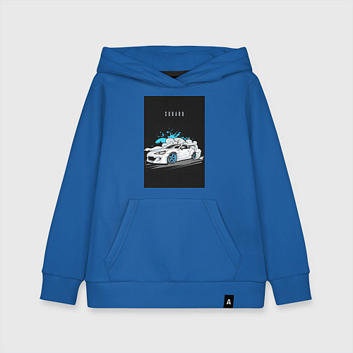 Детская толстовка-худи Subaru авто / Синий – фото 1