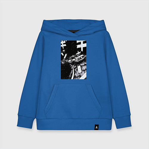 Детская толстовка-худи Гонки манга / Синий – фото 1