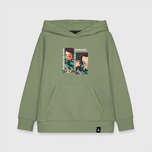 Детская толстовка-худи Клинок рассекающий демонов Kamado Tanjiro / Авокадо – фото 1
