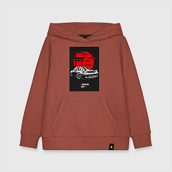 Толстовка детская хлопковая Mazda rx-7 jdm style, цвет: кирпичный