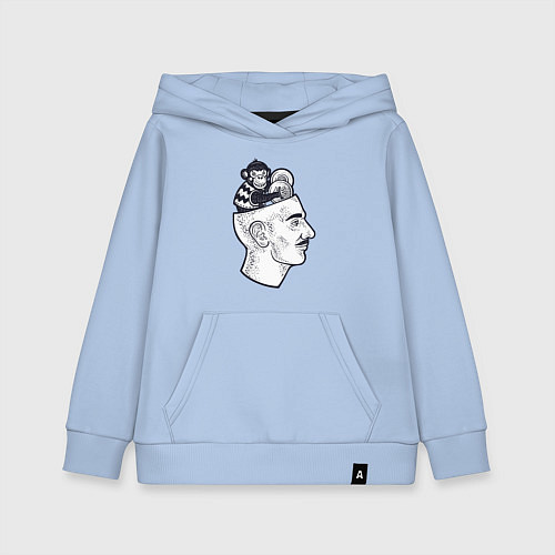 Детская толстовка-худи Обезьяна в голове / Мягкое небо – фото 1