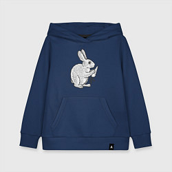 Толстовка детская хлопковая Зайчик и морковка, цвет: тёмно-синий