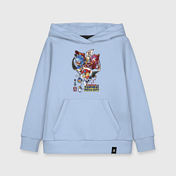 Толстовка детская хлопковая Samurai pizza cats, цвет: мягкое небо