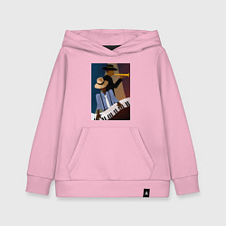 Толстовка детская хлопковая Музыкант джаз, цвет: светло-розовый