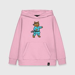 Толстовка детская хлопковая Кот каратист, цвет: светло-розовый