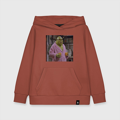 Детская толстовка-худи Уютный Шрек / Кирпичный – фото 1