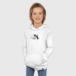 Толстовка детская хлопковая Баскетбольный кот, цвет: белый — фото 2